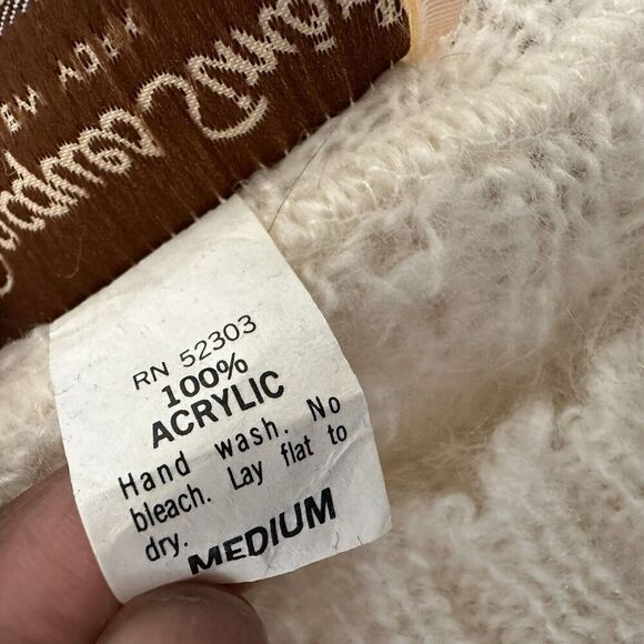 Vintage Jaqques Simon Sweater Cottagecore Feminine Academia 70s Ivory Women’s M - Picture 6 of 10